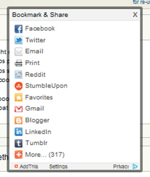 Incorrect Example Of KYB_A1. AddThis plugin pop-up.