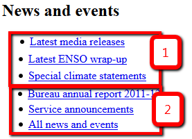 Correct Example of SCO_A2 with CSS Off. Content order of columns matches visual order, top to bottom.