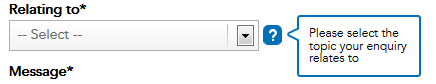 Correct Example of SCO_A8_On Focus. Question mark icon is receiving focus. A pop-up with more information appears to the right of the icon.