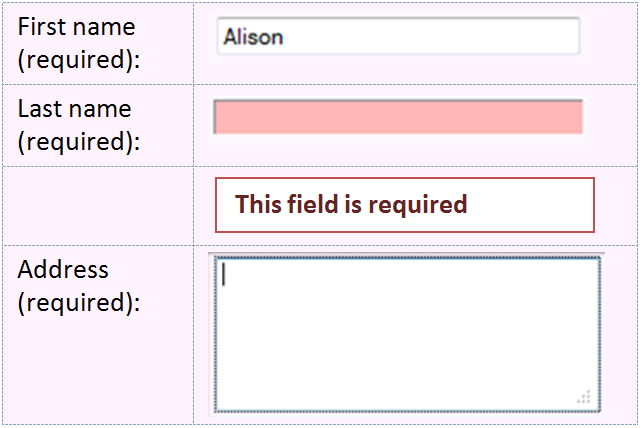 Incorrect Example of SCO_A9. The error message 'This field is required' appears above current focus.